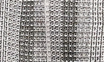 Topman Reverse Stripe Textured Cotton Blend Camp Shirt In Gray