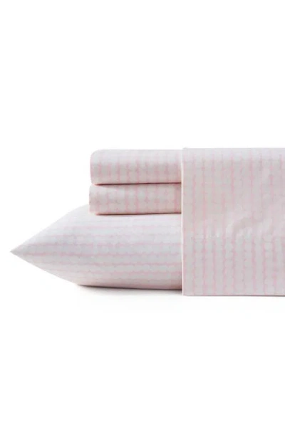 Marimekko Pikku Rasymatto Cotton Percale Sheet Set In Pink