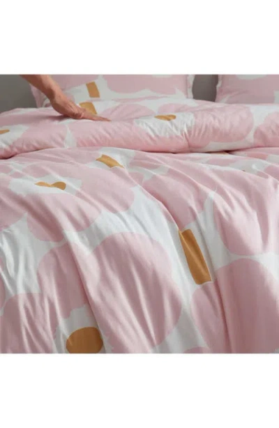 Marimekko Unikko Cotton Percale Comforter Set In Pink