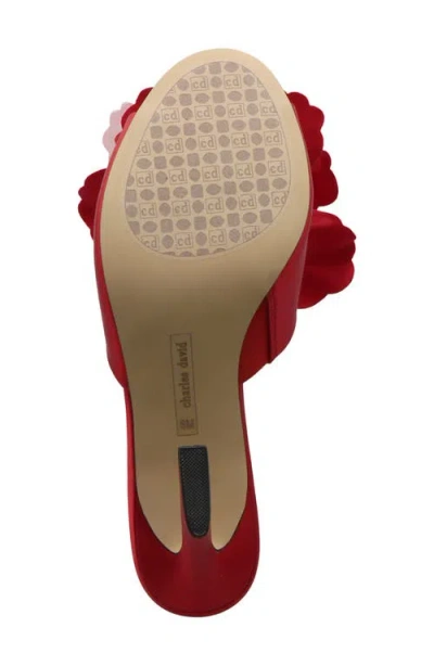 Charles David Kimberly Peep Toe Slide Sandal In Red