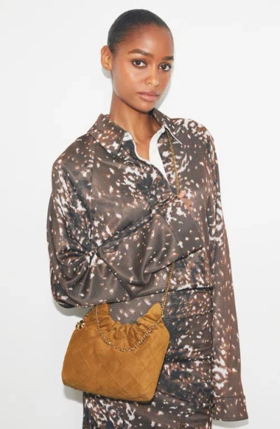 Tory Burch Fleming Suede Mini Crossbody In Brown