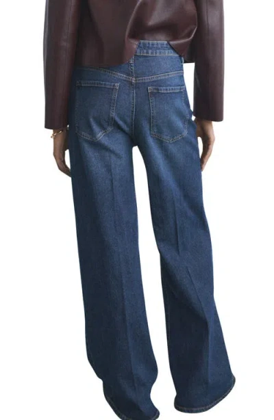 Mango Women's High-waisted Wide-leg Jeans In Blue