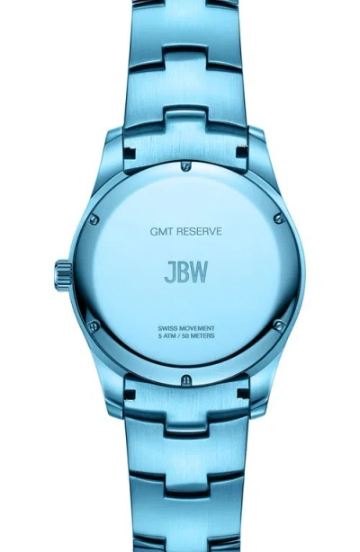 Jbw Reserve Jet Setter Gmt Diamond & Crystal Bracelet Watch, 46mm In Gold