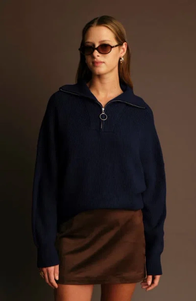 Deluc Spencer Half Zip Sweater In Multi