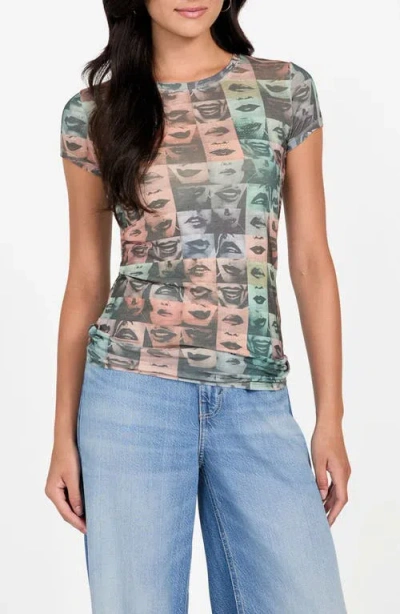 Guess Women's Embellished Lips T-shirt In Multi