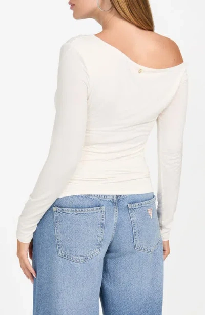Guess Julianna One-shoulder Jersey Top In White