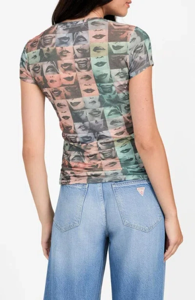 Guess Women's Embellished Lips T-shirt In Multi