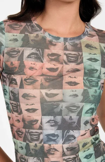 Guess Women's Embellished Lips T-shirt In Multi