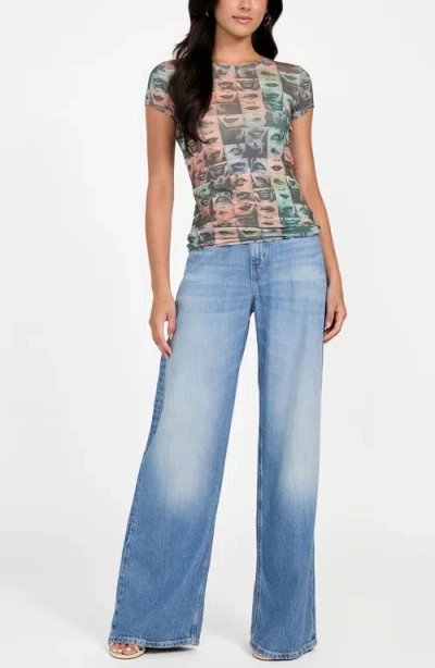 Guess Women's Embellished Lips T-shirt In Multi