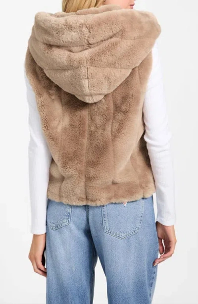 Guess Women's Sophy Faux-fur Hooded Vest In Neutral