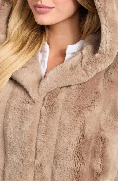 Guess Women's Sophy Faux-fur Hooded Vest In Neutral