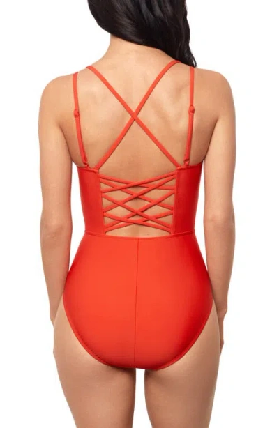 Magicsuit Solid Sigourney Swimsuit In Orange