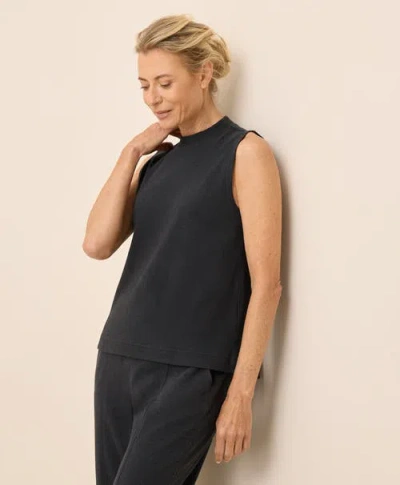 Pact Organic Cotton Airplane Mock Neck Shell In Gray