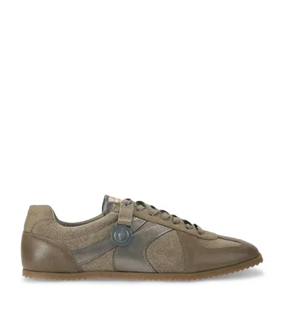 Kurt Geiger Mens Taupe Eldon Leather And Suede Trainers Eur 41 / 7 Uk In Brown