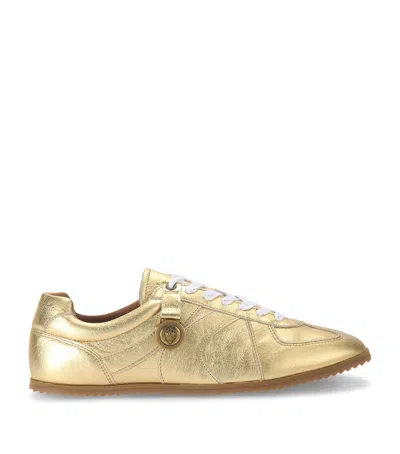 Kurt Geiger Mens Gold Eldon Leather Trainers Eur 45 / 11 Uk In Gold