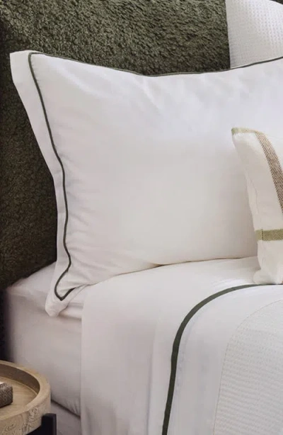 Pom Pom At Home Langston Sateen Euro Pillow Sham In White