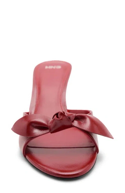 Mango Bow Heel Sandals Red In Red