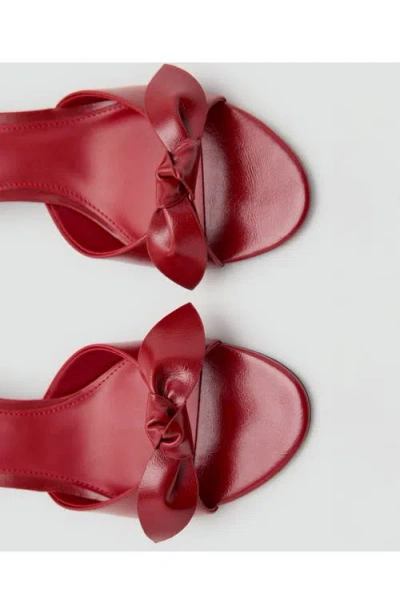 Mango Bow Heel Sandals Red In Red