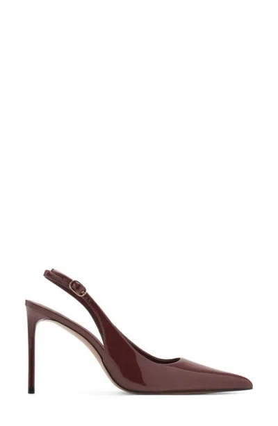 Mango Slingback Pointed Toe Pump In Brown