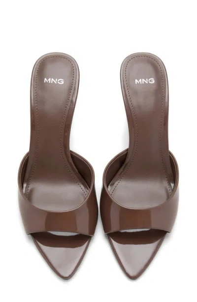 Mango Pointed Heel Sandals Chocolate In Brown
