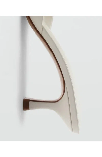 Mango Slingback Kitten Heel In White