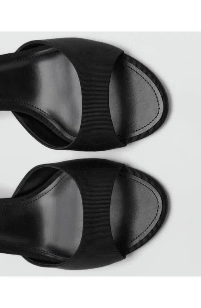 Mango Kitten-heel Sandals With Strap Black In Black