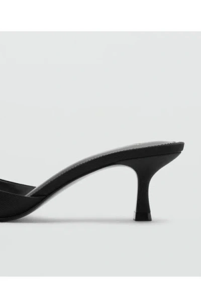 Mango Kitten-heel Sandals With Strap Black In Black
