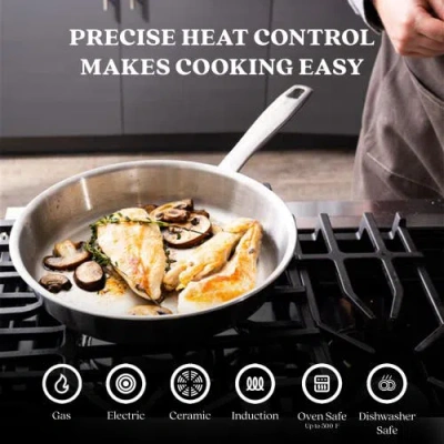 Alva Maestro Professional 5-ply Stainless Steel Frying Pan