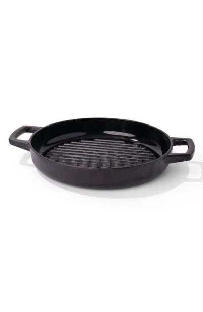 Alva Nori 11in Pre-seasoned Cast Iron Grill Pan In Black