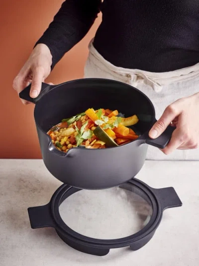 Alva Neat 5-piece Nesting Ceramic Cookware Set In Black