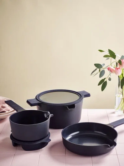 Alva Neat 5-piece Nesting Ceramic Cookware Set In Black