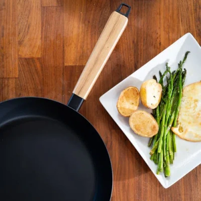 Alva Forest Carbon Steel Frying Pan Set In Black