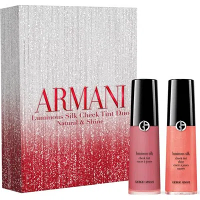 Armani Collezioni Luminous Silk Cheek Tint Liquid Blush Makeup Gift Set In Pink