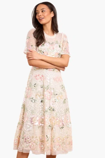 Needle & Thread Rosalie Short Sleeve Ballerina Dress In Multi