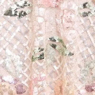 Needle & Thread Rosalie Long Sleeve Ankle Gown In Pink