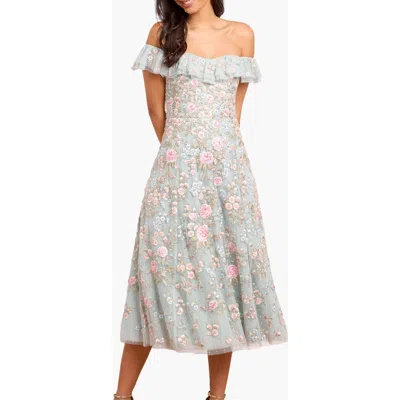 Needle & Thread Antoinettes Floral Ballerina Midi Dress In Multi