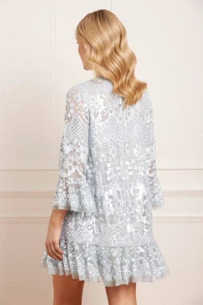 Needle & Thread Snowdrop Mini Dress In Blue