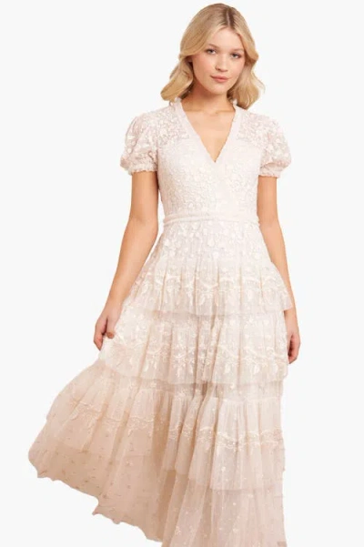 Needle & Thread Layered Lace Ankle Gown In White