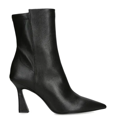 Stuart Weitzman 5050 Vinnie High Heels Ankle Boots In Black Leather In Black