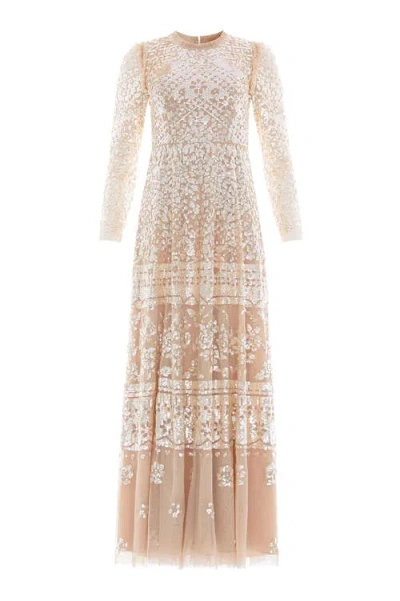 Needle & Thread Aurora Sequin-embellished Tiered Gown In Neutral