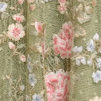 Needle & Thread Antoinettes Floral Round Neck Ankle Gown In Green