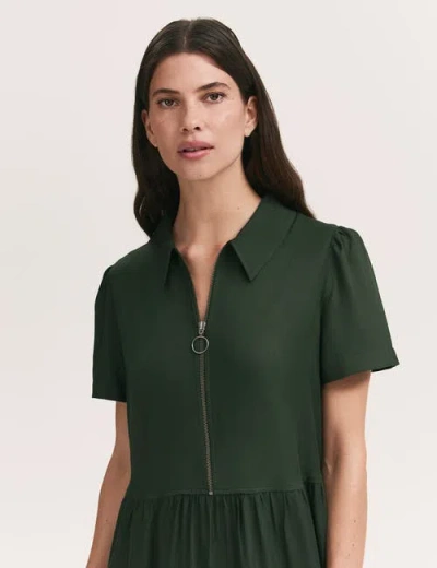 Finery London Orion Zip Front Midi Shirt Dress In Brown