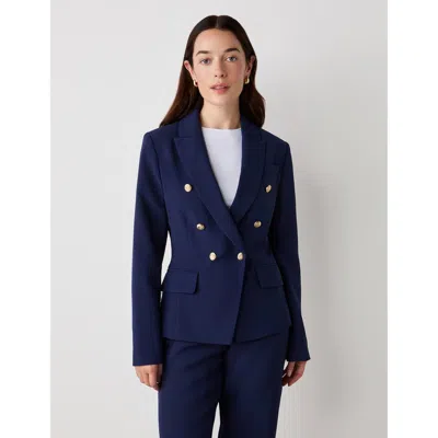 Finery London Lydia Long Sleeve Button Detail Blazer In Blue