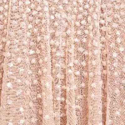 Needle & Thread Sequin Cascade Round Neck Gown In Neutral