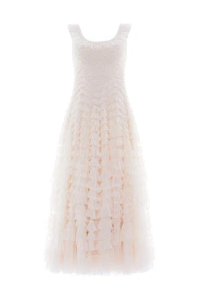 Needle & Thread Hattie Scoop Neck Ankle Gown In Neutral