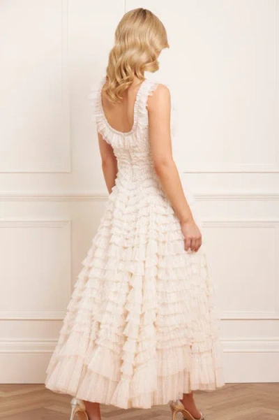 Needle & Thread Hattie Scoop Neck Ankle Gown In Neutral