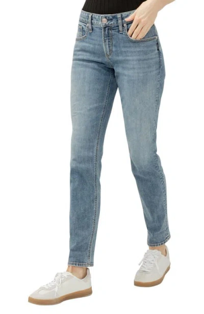 Silver Jeans Co. Women's Boyfriend Mid Rise Slim Leg Jeans In Blue