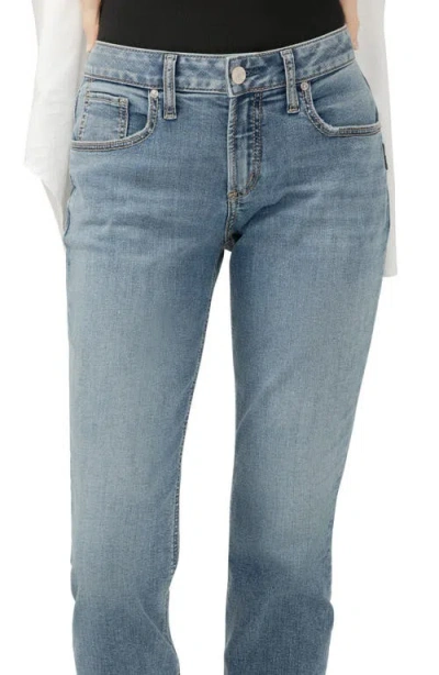 Silver Jeans Co. Women's Boyfriend Mid Rise Slim Leg Jeans In Blue