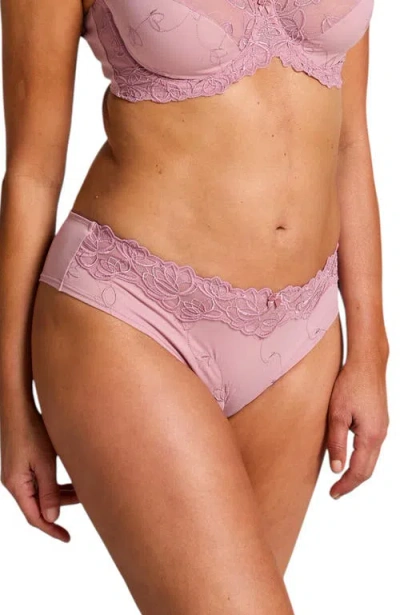 Hunkemoller Brazilian Diva Thong Shorts In Purple