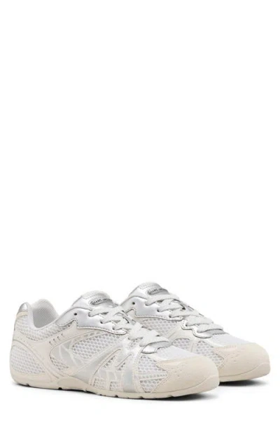 Marc Jacobs Low Top Sneakers With Mesh Upper And Metallic Accents In White